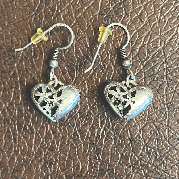 Heart earrings. Sterling silver. - Picture 1 of 1